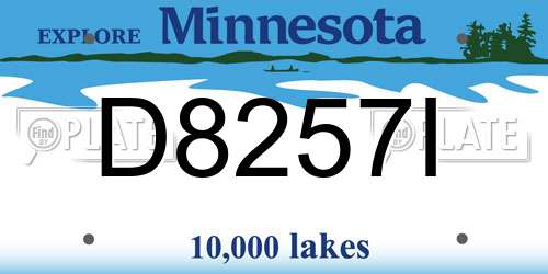 D8257I Minnesota License Plate