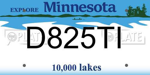 D825TI Minnesota License Plate