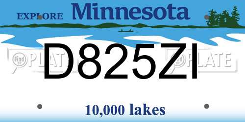D825ZI Minnesota License Plate