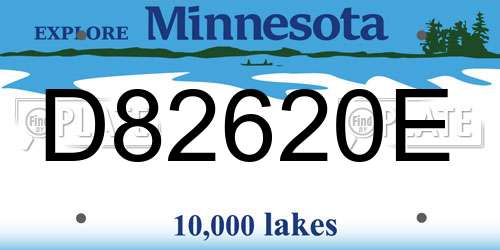 D82620E Minnesota License Plate