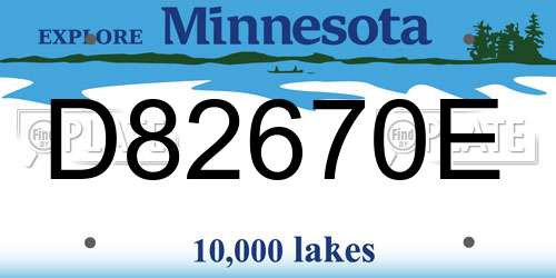D82670E Minnesota License Plate