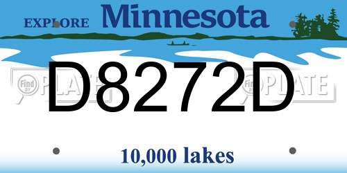 D8272D Minnesota License Plate