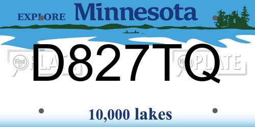 D827TQ Minnesota License Plate