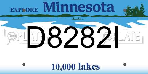 D8282I Minnesota License Plate