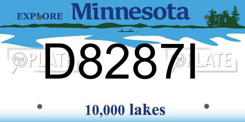 D8287I Minnesota License Plate