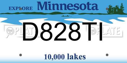 D828TI Minnesota License Plate