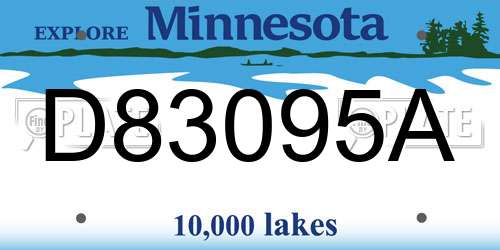 D83095A Minnesota License Plate