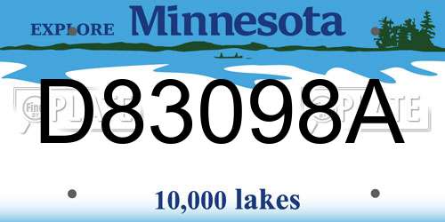 D83098A Minnesota License Plate