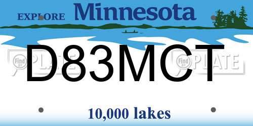 D83MCT Minnesota License Plate
