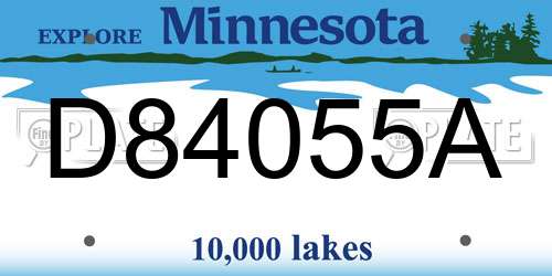 D84055A Minnesota License Plate