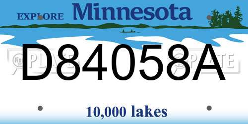 D84058A Minnesota License Plate