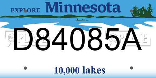 D84085A Minnesota License Plate