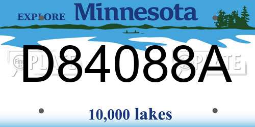 D84088A Minnesota License Plate