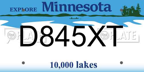 D845XT Minnesota License Plate