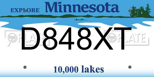 D848XT Minnesota License Plate