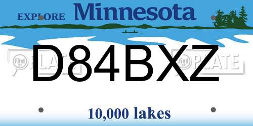 D84BXZ Minnesota License Plate