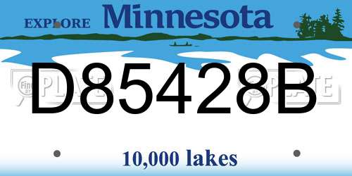 D85428B Minnesota License Plate