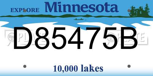 D85475B Minnesota License Plate