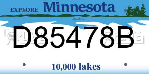 D85478B Minnesota License Plate