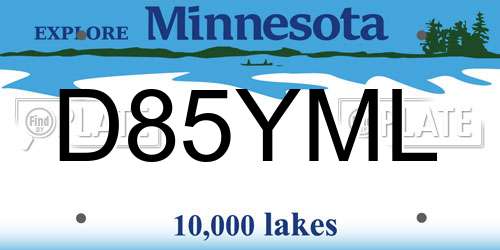 D85YML Minnesota License Plate