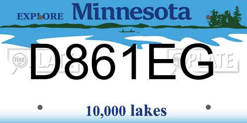 D861EG Minnesota License Plate