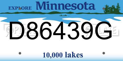 D86439G Minnesota License Plate