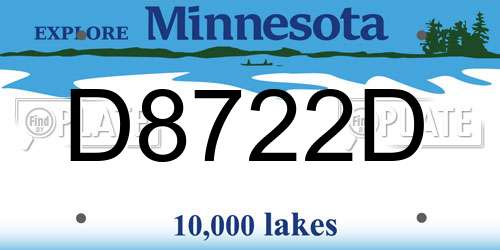 D8722D Minnesota License Plate