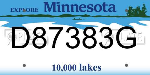 D87383G Minnesota License Plate