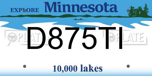 D875TI Minnesota License Plate