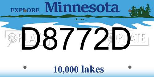 D8772D Minnesota License Plate