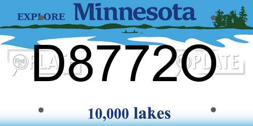 D8772O Minnesota License Plate