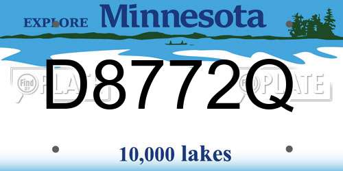 D8772Q Minnesota License Plate