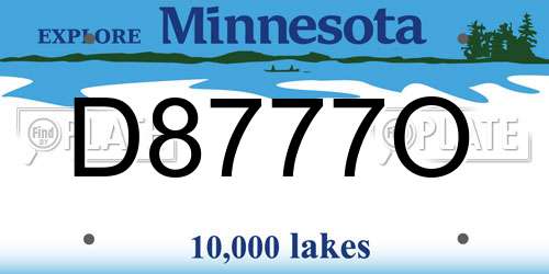 D8777O Minnesota License Plate