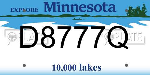 D8777Q Minnesota License Plate