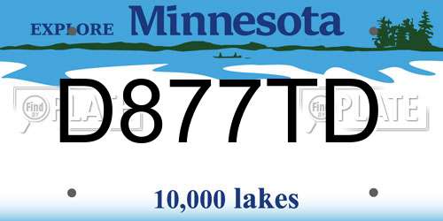 D877TD Minnesota License Plate