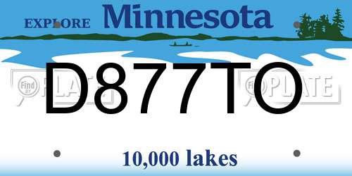 D877TO Minnesota License Plate