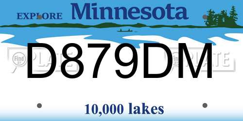 D879DM Minnesota License Plate