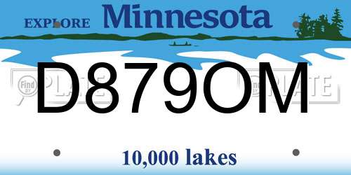 D879OM Minnesota License Plate