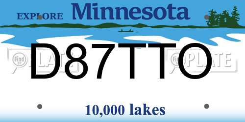 D87TTO Minnesota License Plate
