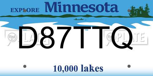D87TTQ Minnesota License Plate