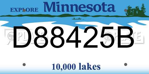 D88425B Minnesota License Plate