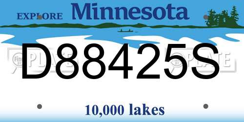D88425S Minnesota License Plate