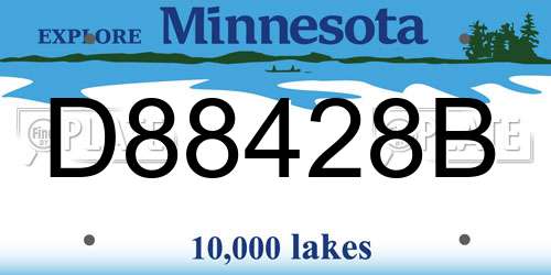 D88428B Minnesota License Plate