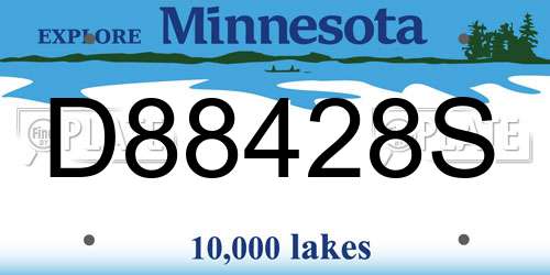 D88428S Minnesota License Plate