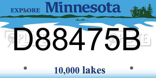 D88475B Minnesota License Plate