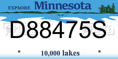 D88475S Minnesota License Plate