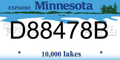 D88478B Minnesota License Plate