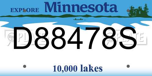 D88478S Minnesota License Plate