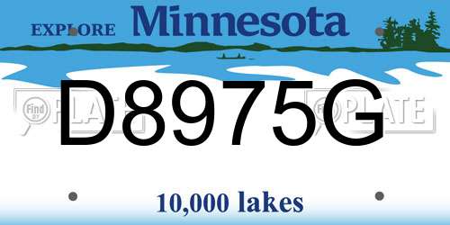 D8975G Minnesota License Plate