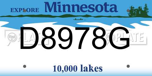 D8978G Minnesota License Plate